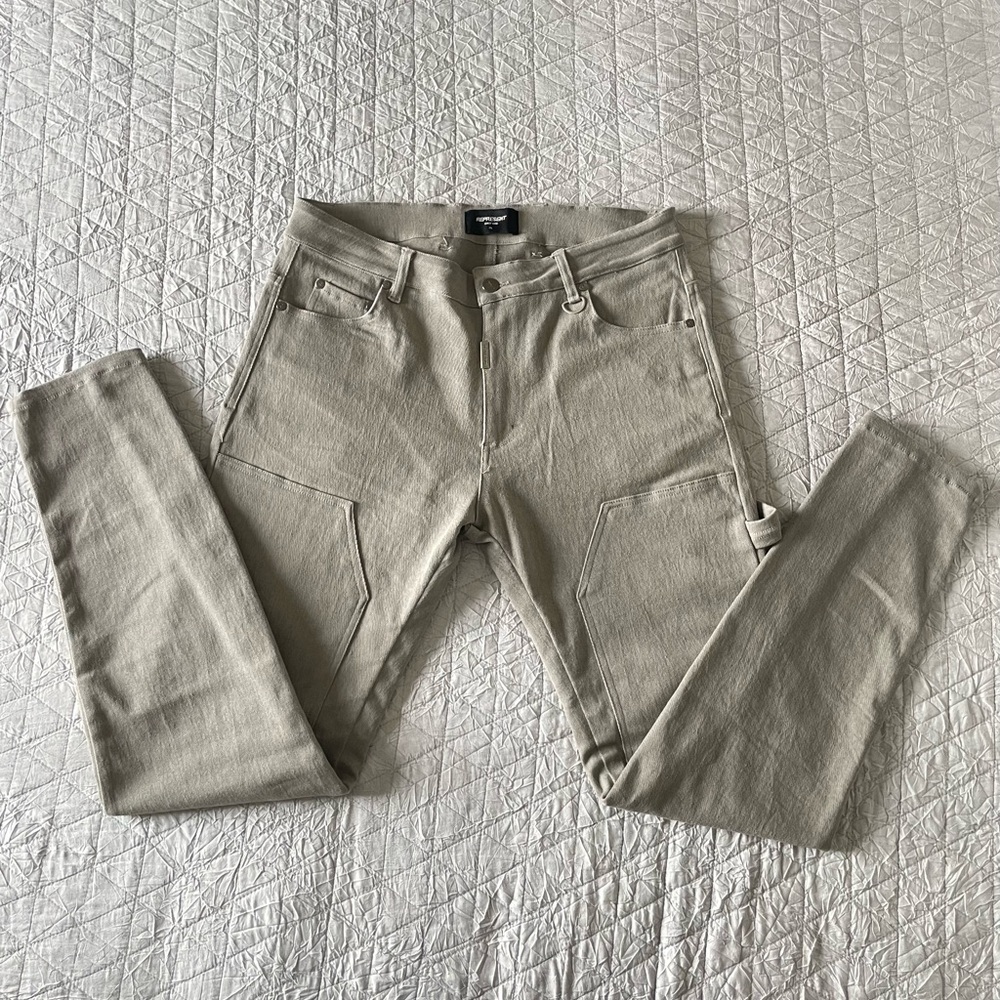 Represent Carpenter Demin Jeans | Stone | Size XL (Fits like 34”)